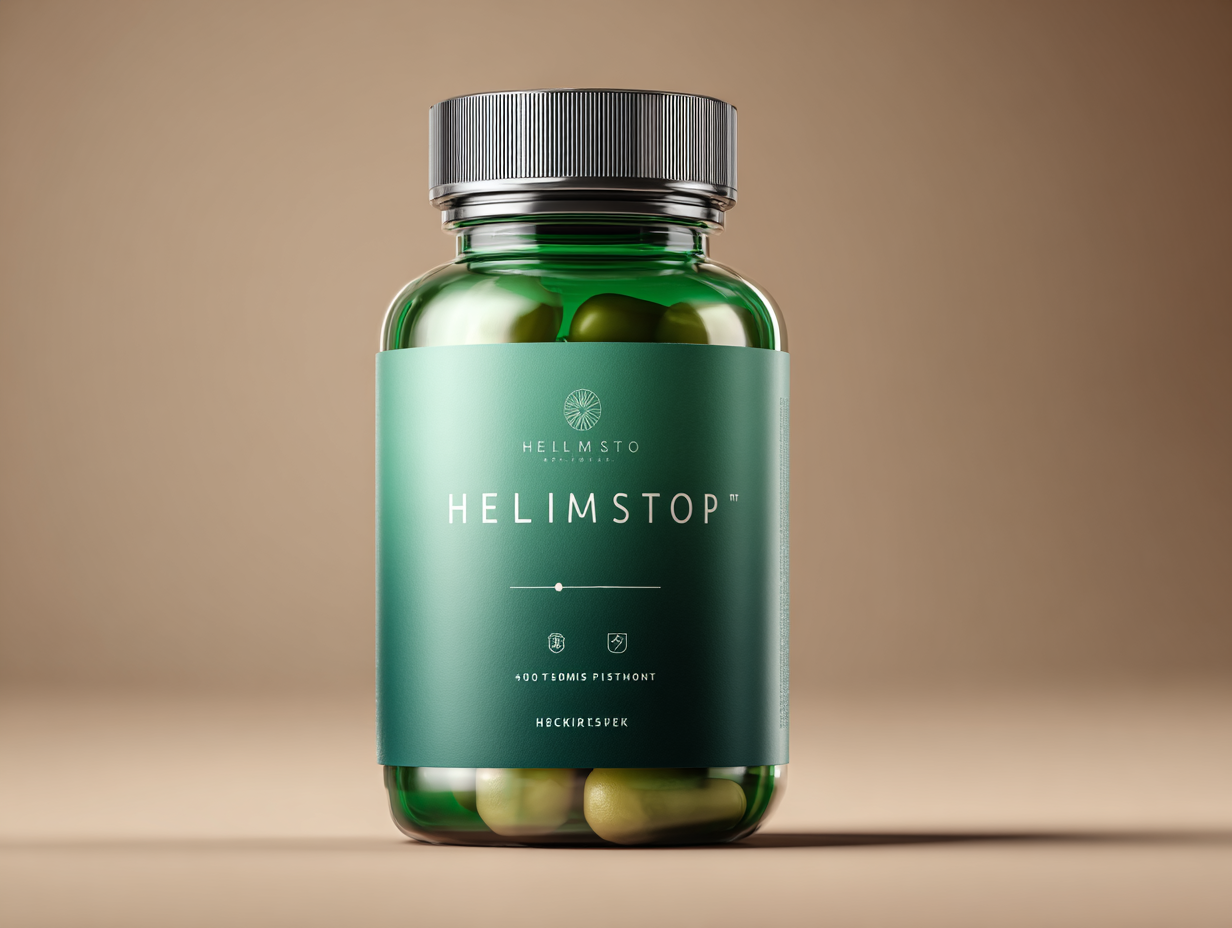 Helimstop természetes tisztító formula csomagolás semleges háttéren